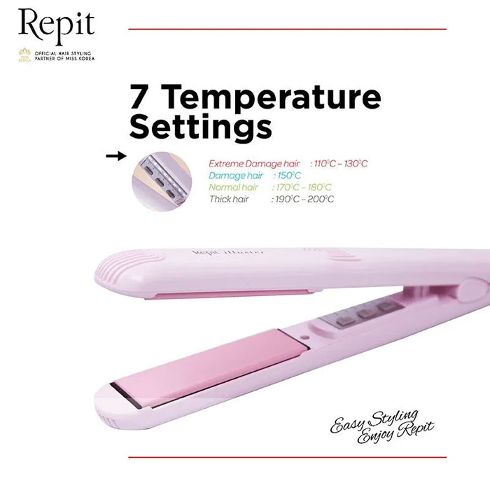 Repit Catokan Pelurus Rambut Blueming Straightener 2.5 cm - Pink Blush